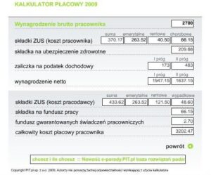 Nowość! Kalkulator Płacowy 2009 – Aktualności VAT.pl