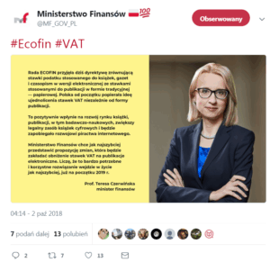 MF planuje obniżenie stawki VAT na ebooki i inne publikacje elektroniczne