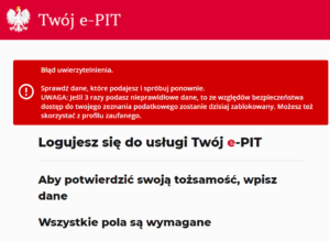 Twój e-PIT: bez kwoty przychodu z PIT-11 nie zalogujesz się