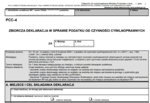 Nowy wzór deklaracji zbiorczej PCC-4