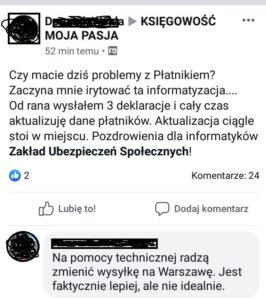 Zmiana adresu wysyłki lekiem na problemy w Płatniku ZUS