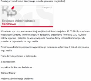 Uwaga! MF ostrzega przed fałszywymi mailami