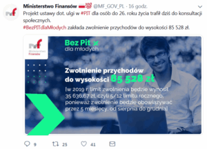 Zerowy PIT dla młodych już od 1 sierpnia 2019 roku