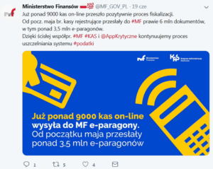 Już ponad 9 tys. nowych kas i 3,5 mln e-paragonów online