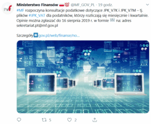 Konsultacje podatkowe dotyczące JPK_V7K i JPK_V7M