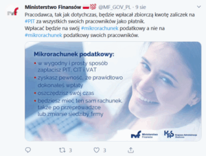 Pracodawca zaliczki za pracownika wpłaci na swój mikrorachunek podatkowy