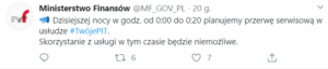 Dziś okresowe przerwy w dostępie do Twój e-PIT