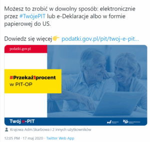 MF przypomina: czas na 1 proc. podatku dla OPP do 1 czerwca