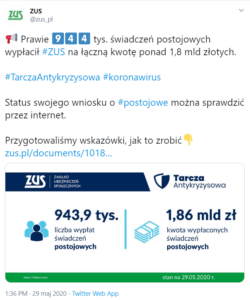 Na PUE ZUS podgląd szczegółów wniosków o zwolnienie ze składek ZUS. Instrukcja