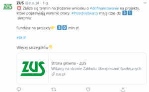 Dofinansowanie z ZUS na poprawę bezpieczeństwa i higieny pracy – wnioski tylko do 31 sierpnia