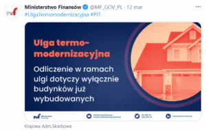 Ulga termomodernizacyjna w PIT 2021 tylko dla budynków już wybudowanych