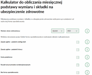 Oblicz składkę zdrowotną dla działalności gospodarczej za pomocą kalkulatora ZUS (Polski Ład)
