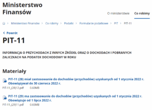 Która wersja PIT-11 właściwa do rozliczeń podatku PIT w 2023 roku – 28. czy 29.?
