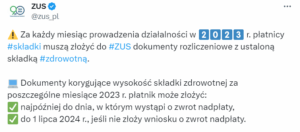 ZUS: Ustalanie rocznej podstawy wymiaru składki zdrowotnej za 2023 rok