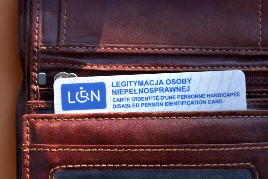 legitymacja osoby niepełnosprawnej, portfel 