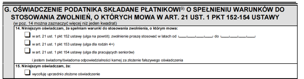 PIT-2, ulga dla seniora