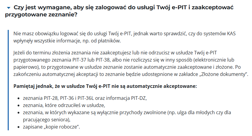 Twój e-PIT, logowanie, automatyczna wysyłka