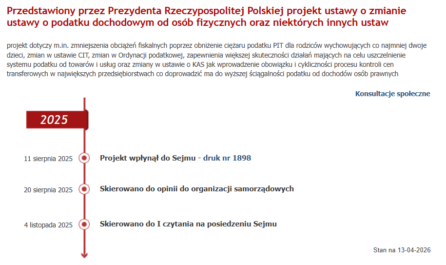 Ustawa pit zero, rodzina na plus