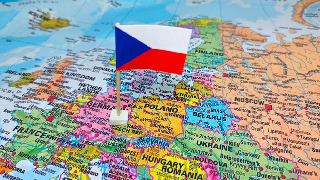 Czechy flaga mapa