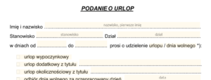 Wniosek o urlop wypoczynkowy 2026